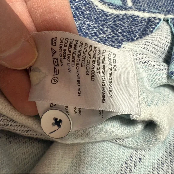 Tommy Bahama Blue and White Striped Baja Cotton Hoodie - Picture 11 of 11